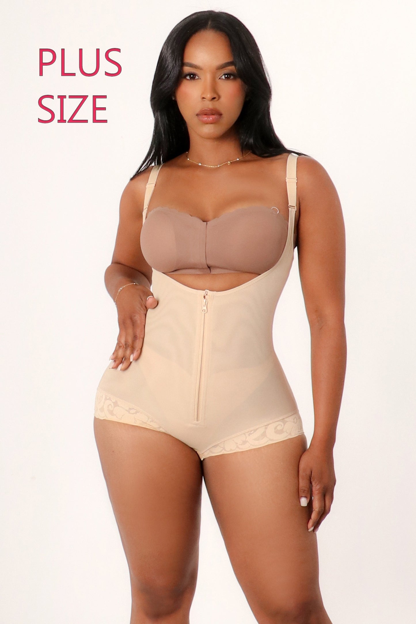 Plus Size Belly Control Bodysuit With Butt Lifting