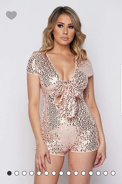 Sequin Rose Gold Romper